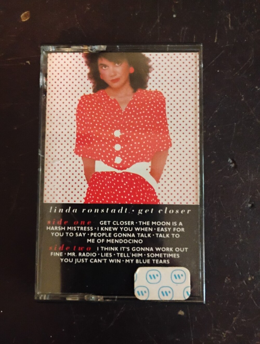 Linda Ronstadt 'Get Closer' Cassette Tape - Red Polka Dot Cover